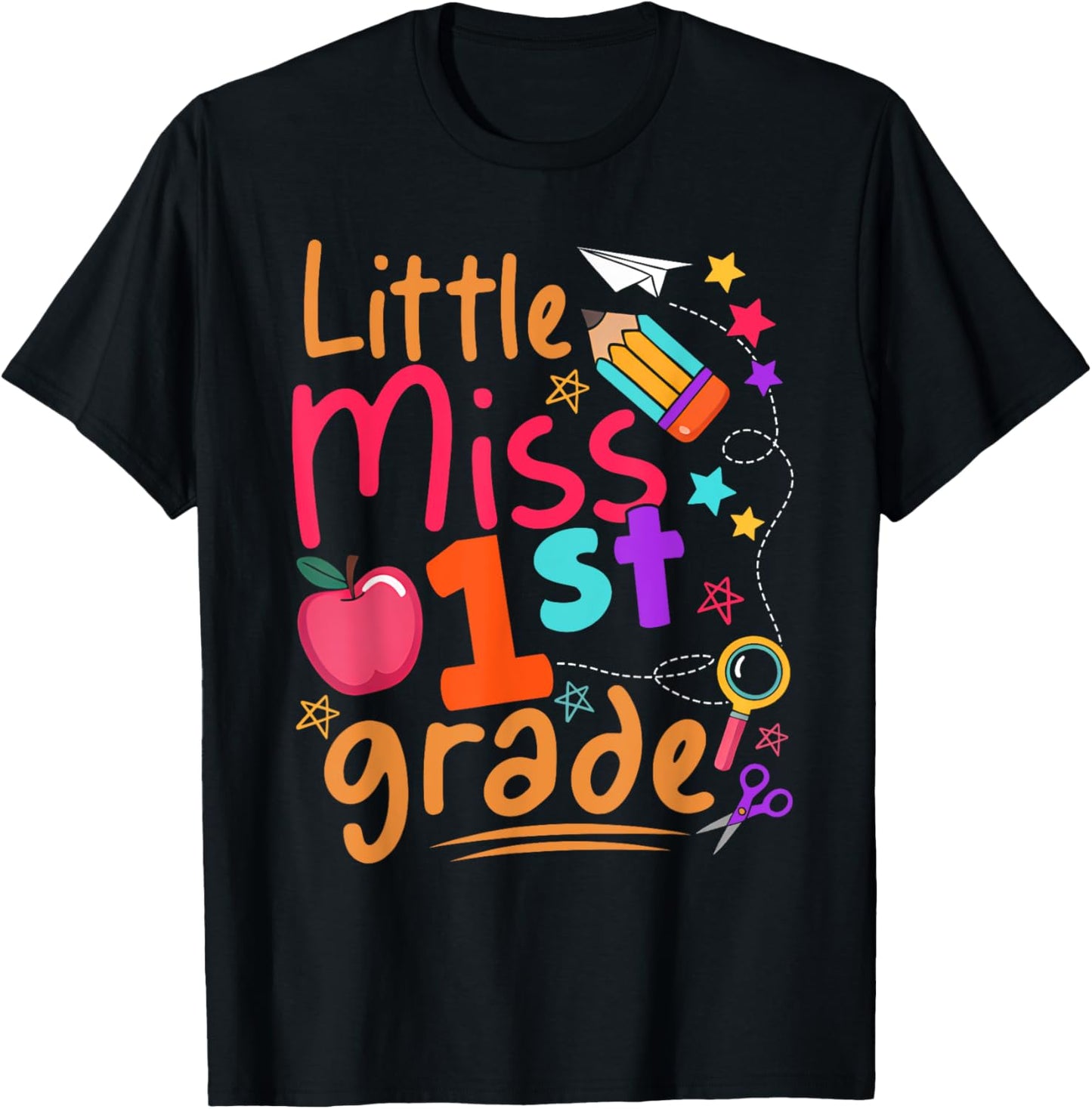 Little Miss 1st Grade First Day Of School Back To School Kids T-shirt by TeeBrew