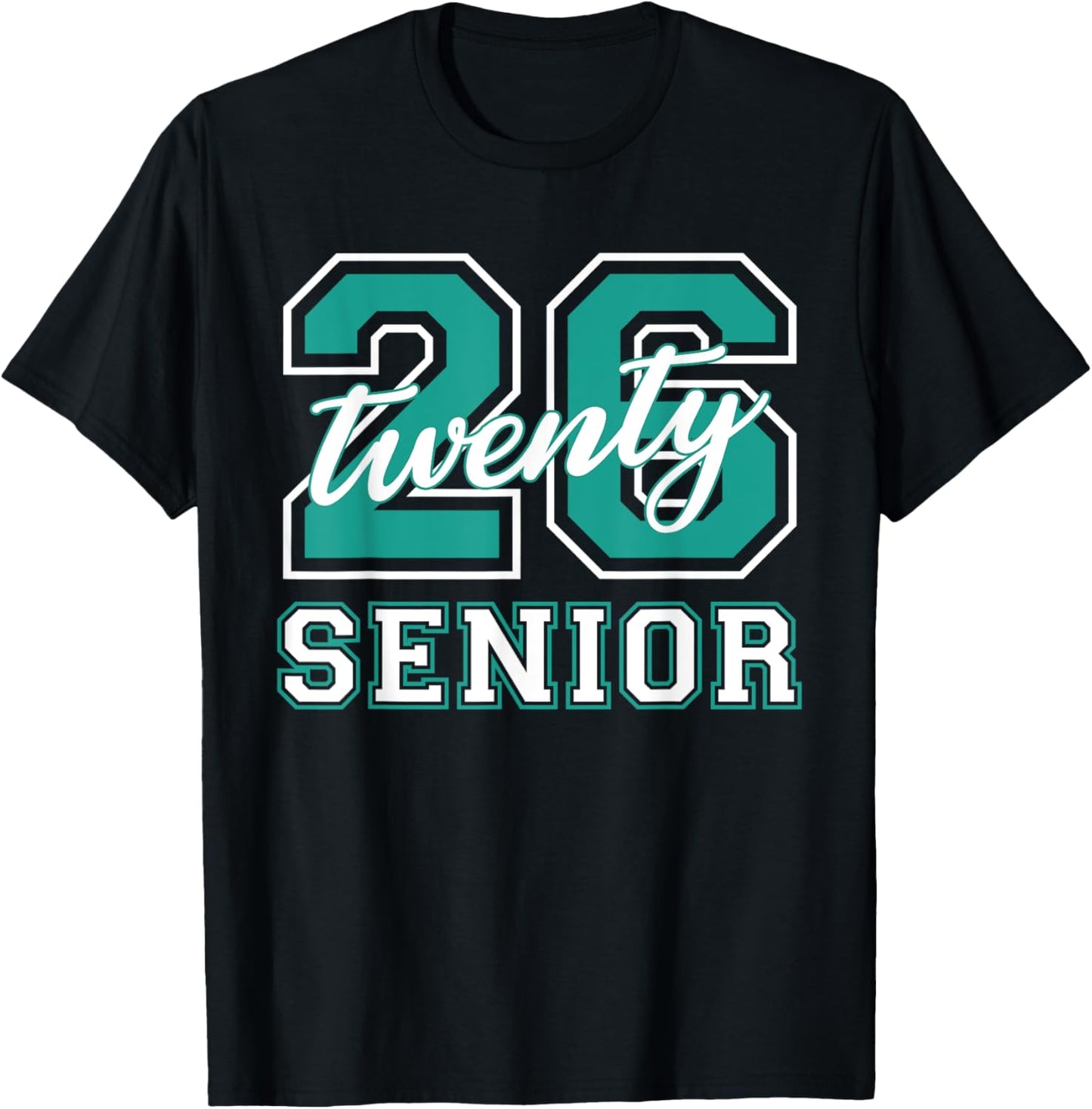 Class of 2026 Senior Graduation Varsity Teal Letters T-Shirt