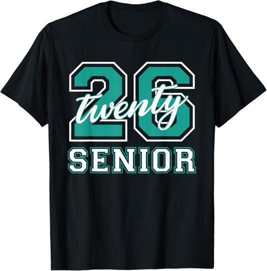 Class of 2026 Senior Graduation Varsity Teal Letters T-Shirt