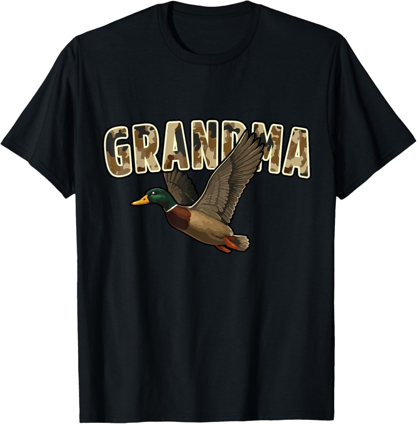 Camouflage Vintage Mallard Duck Retro Camo Hunting Grandma T-Shirt