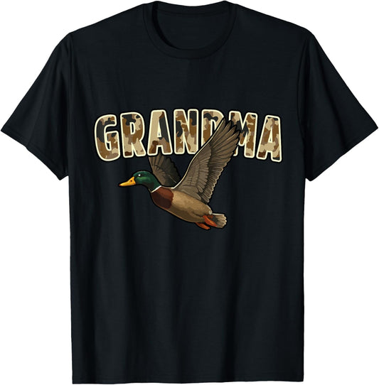 Camouflage Vintage Mallard Duck Retro Camo Hunting Grandma T-Shirt
