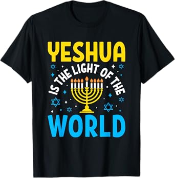 Yeshua Is The Light of the World Inspirational Faith Hebrew T-Shirt