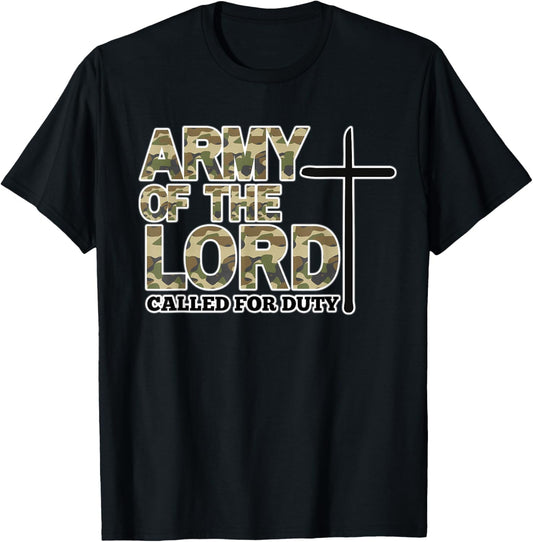 Army Of The Lord Cross Camo Jesus Christian Bible Verse T-Shirt