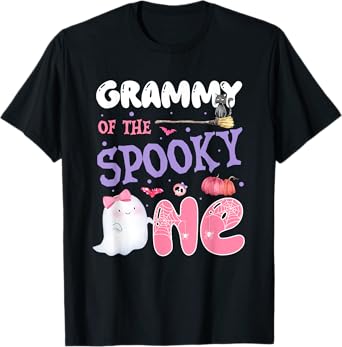 Grammy Of The Spooky One 1st Birthday Halloween Pink Ghost T-Shirt