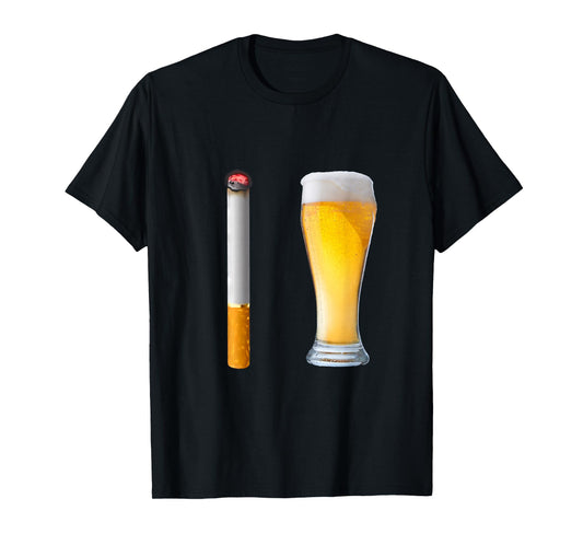 Vintage Beer and Cigarette Combo Bar Life Chill Design T-Shirt