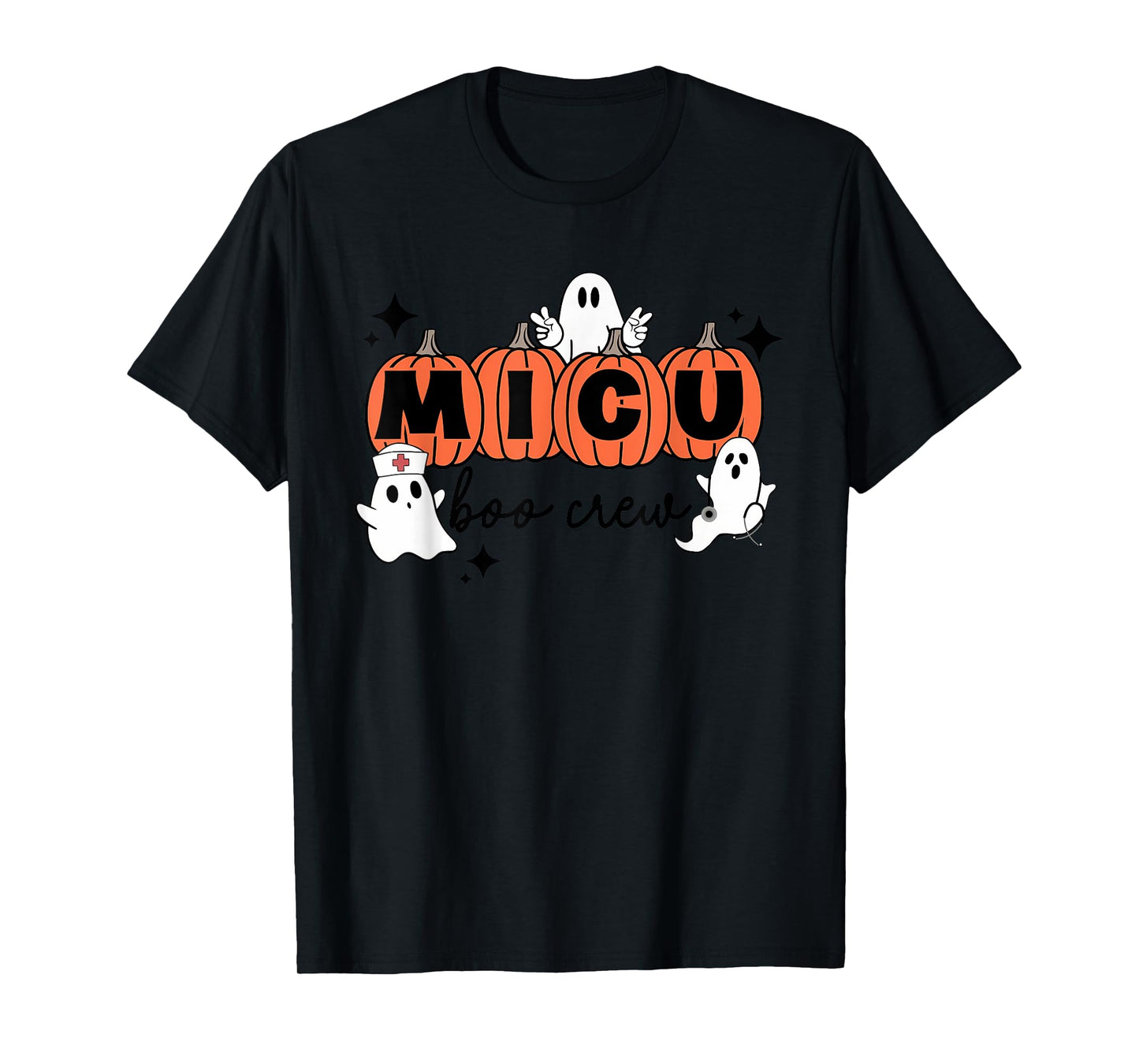 Womens MICU nurse shirt MICU boo crew MICU RN Halloween T-Shirt
