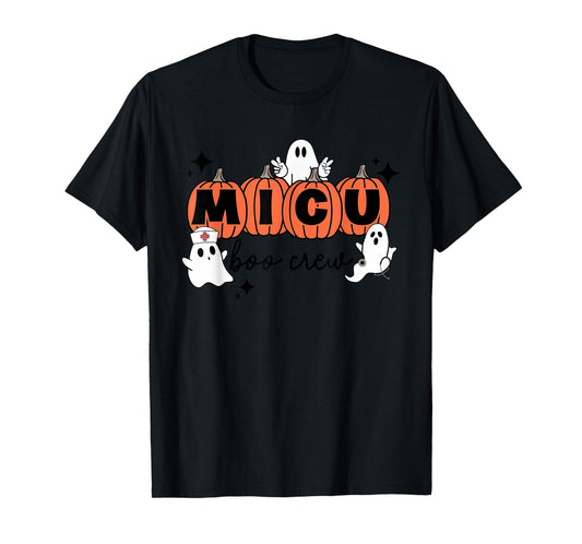 Womens MICU nurse shirt MICU boo crew MICU RN Halloween T-Shirt