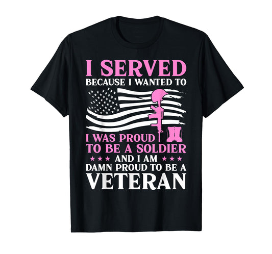 Female Veterans Damn Proud to Be a Veteran Mom Grandma T-Shirt