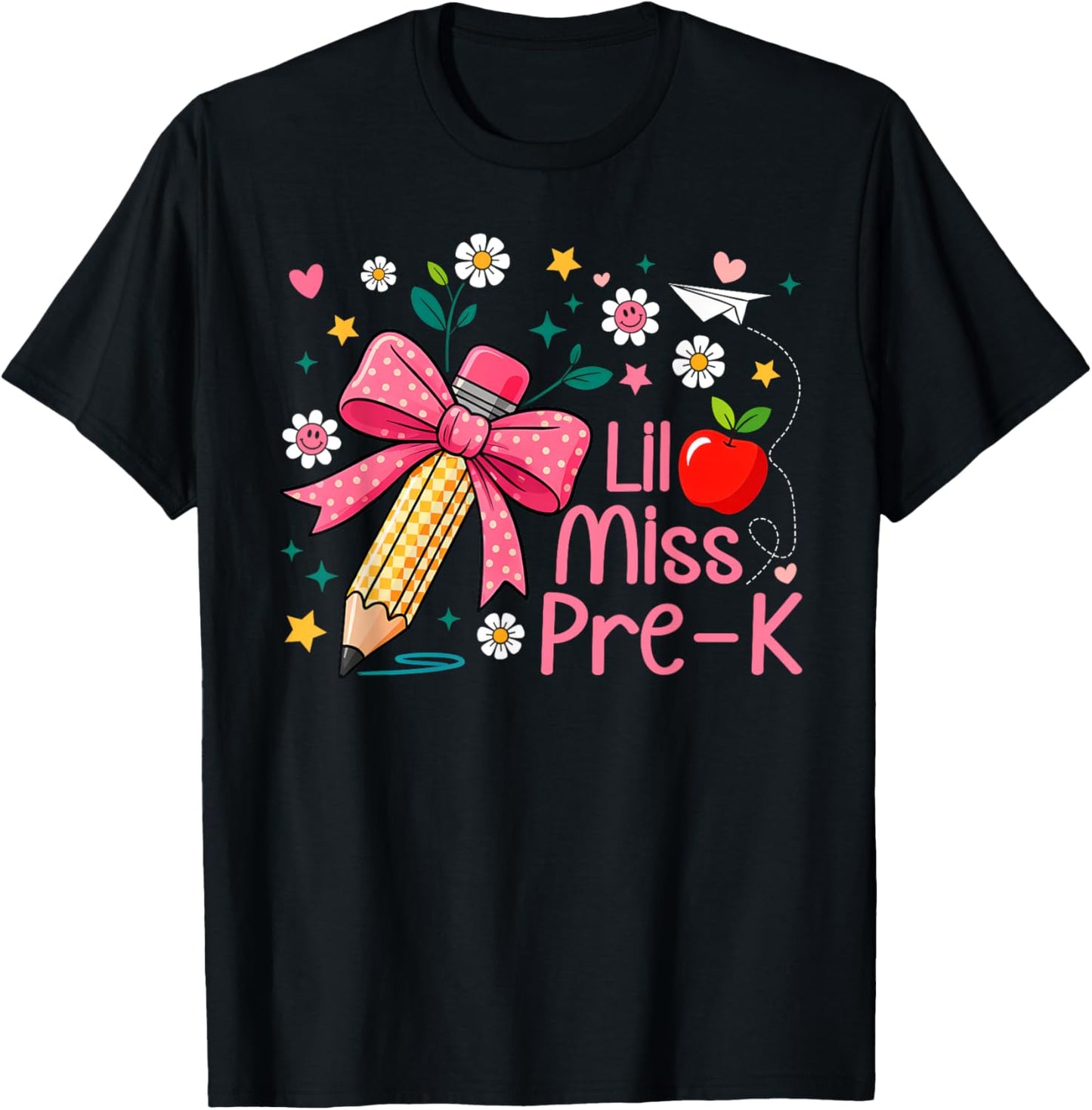Little Miss Pre-k Cute Girls First Day Of School T-shirt by TeeBrew