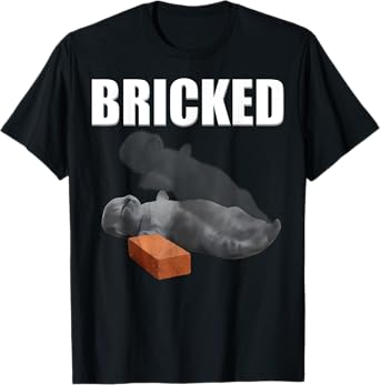Bricked Funny Cat Knocked Out Brick Cat Meme Silly Weird T-Shirt