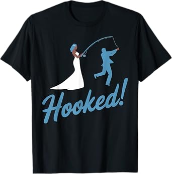 Fishing Wedding Groom Hooked Funny Marriage Gift T-Shirt