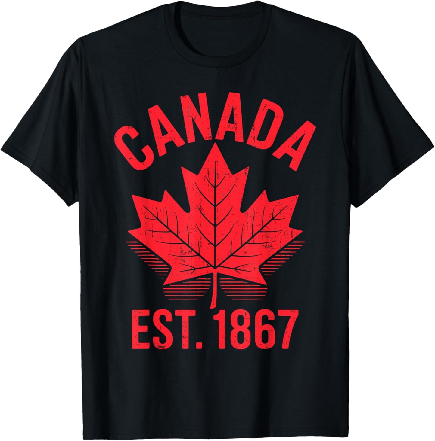 Canada Maple Leaf Est 1867 Retro Canada Day Pride Men Women T-Shirt