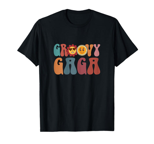Retro Groovy Gaga Hippie Flower Gifts For Mother's Day T-Shirt