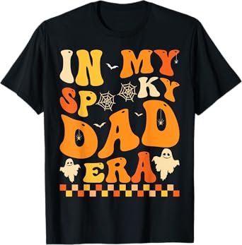 In My Spooky Dad Era Groovy Ghost Pumpkins Halloween Father T-Shirt