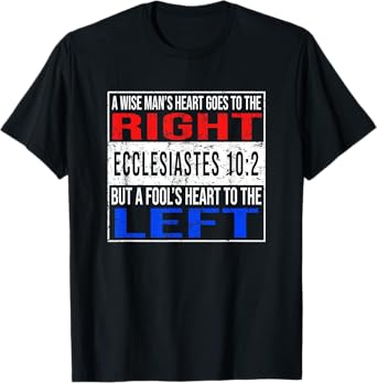 Funny Christian Ecclesiastes 10:2 Conservative Bible T-Shirt