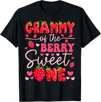 Grammy Of The Berry Sweet One Strawberry 1St Birthday Girl T-Shirt