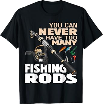 Funny Fisherman Fishing Rods Design Fishing Lovers Outfit T-Shirt