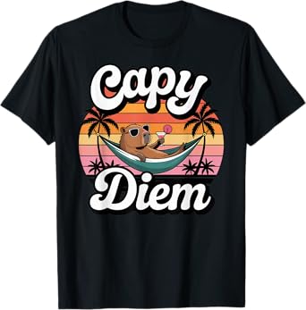 Funny Capybara Summer Vacation Beach T-Shirt