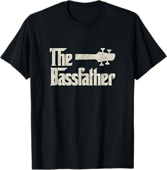 The Bassfather - Distressed Bass Player Dad Fathers Day T-Shirt