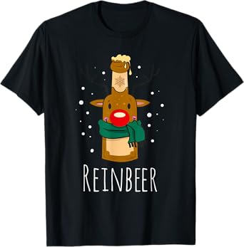 REINBEER Funny Reindeer Beer Christmas Celebrations Drink T-Shirt