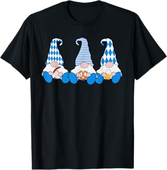 3 Octoberfest Gnomes Bavarian Flag German Gnomes T-Shirt