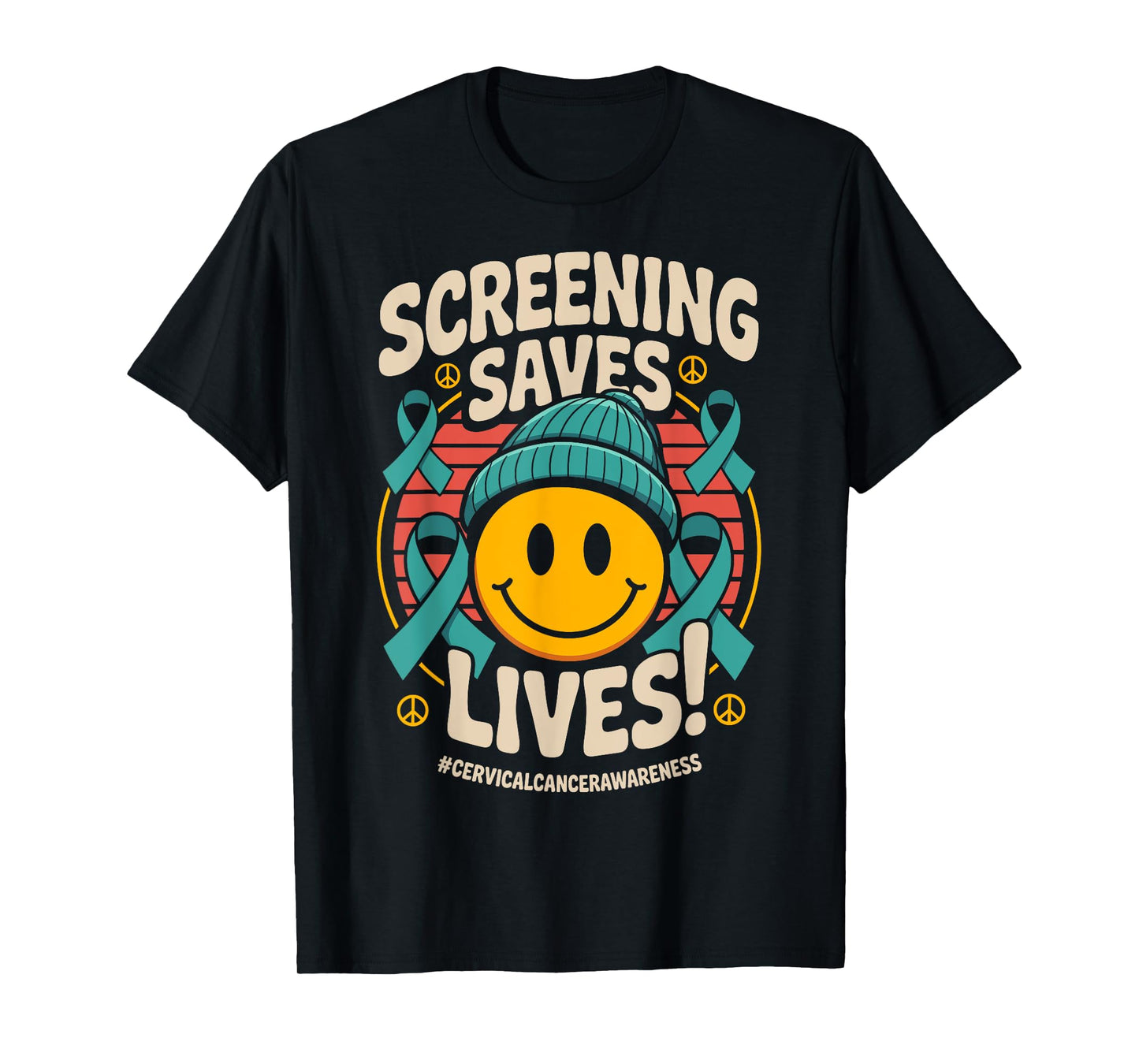 Screening Saves Lives - Ribbon Cervical Cancer Awareness T-Shirt