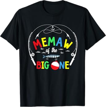 Memaw Of The Big One Fishing Birthday 1st Birthday Family T-Shirt