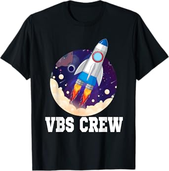 I Love VBS 2025 Space Crew Vacation Bible School Rocket T-Shirt