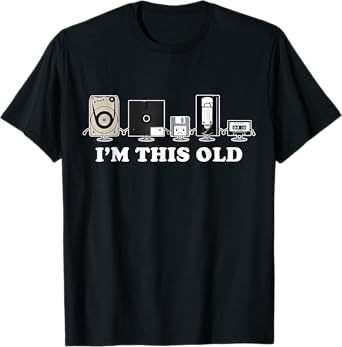 I'm This Old Retro Vintage Cassette Tape Floppy Disk VHS T-Shirt