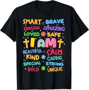I Am Daily Affirmation Colorful Christian Kids Toddler Girls T-Shirt