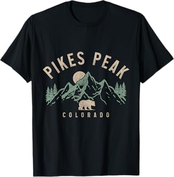 Pikes Peak Colorado Rocky Mountains Bear Nature Vintage T-Shirt