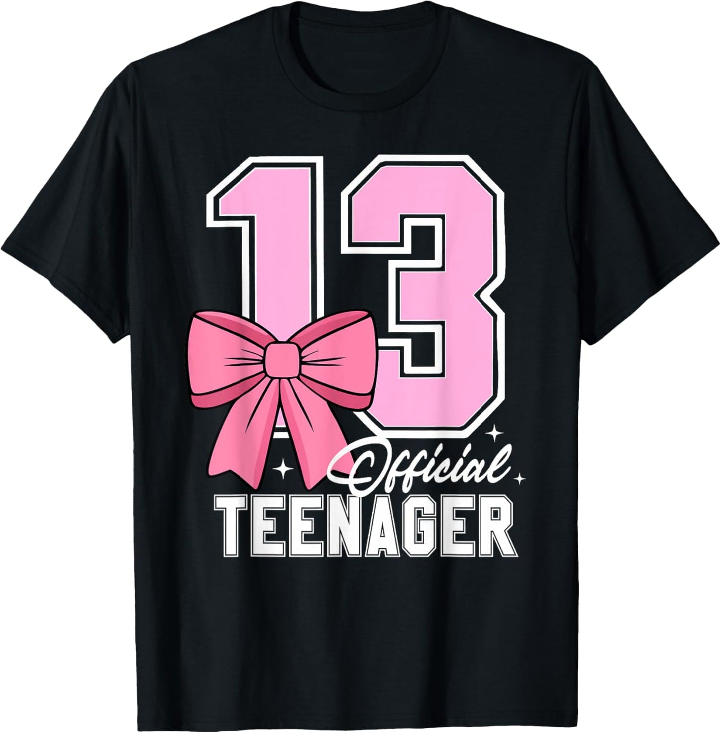 Coquette Bow Pink 13 Official Teenager Birthday 13-Year-Old T-Shirt