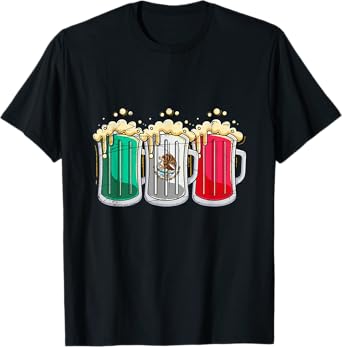 Funny Mexican Flag Beer Drinking Gift Viva Mexico T-Shirt