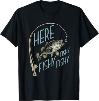 Here Fishy Funny Fishing T-Shirt