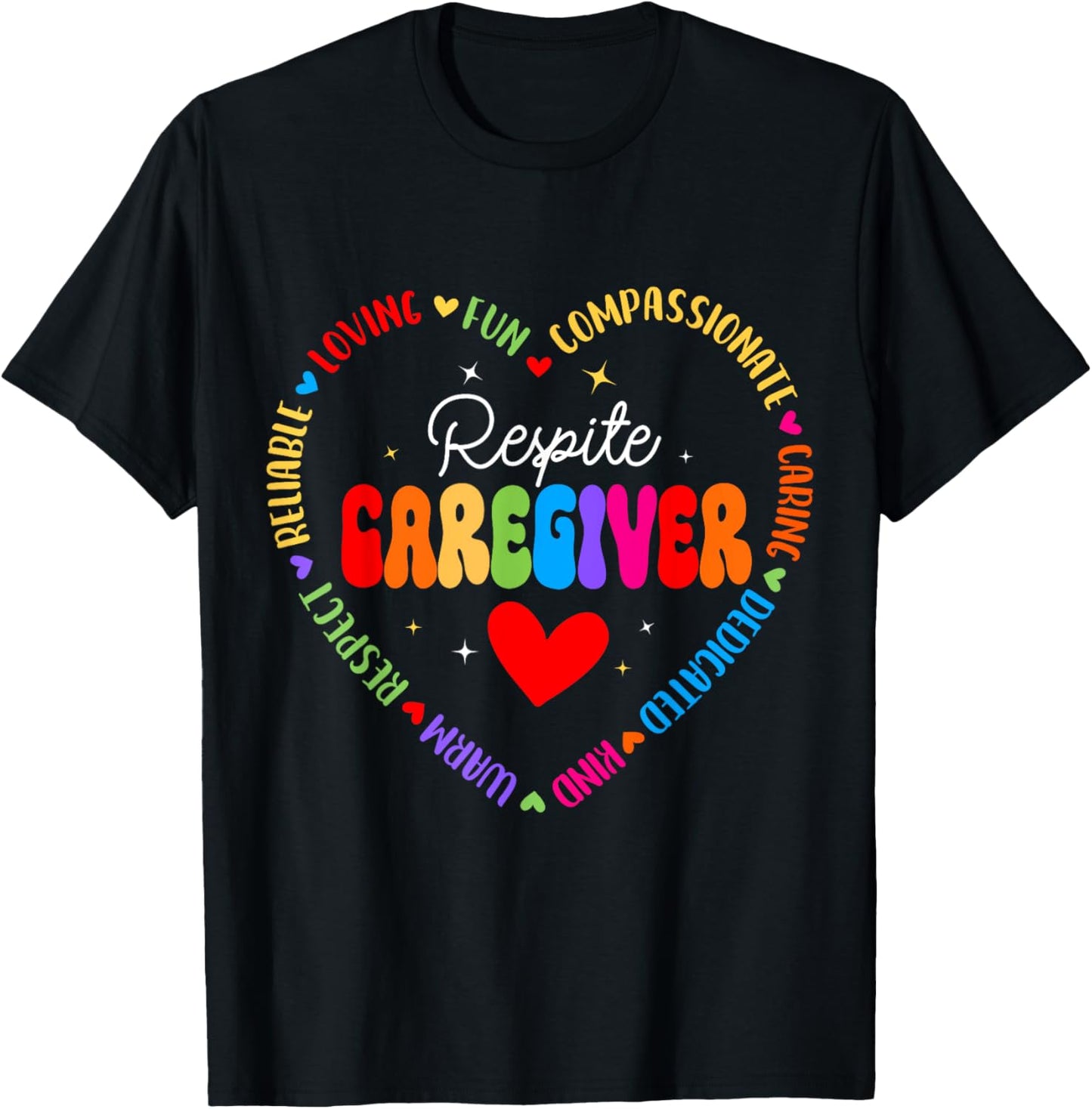Proud Respite Caregiver Groovy Nurse Appreciation Tee by TeeBrew