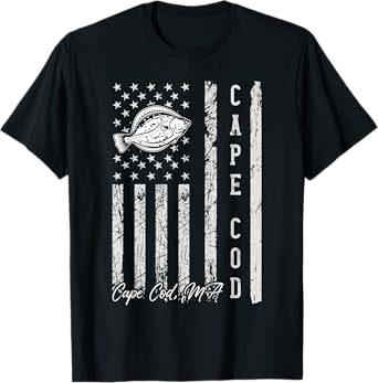 Cape Cod Massachusetts for Fluke Fishing Fishermen T-Shirt