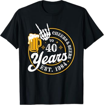 Cheer & Beer to 40 Years EST. 1984 40th Birthday Party T-Shirt