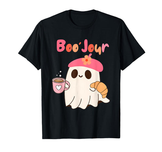 Boo Jour Ghost French Teacher Vintage Teacherlife Groovy T-Shirt