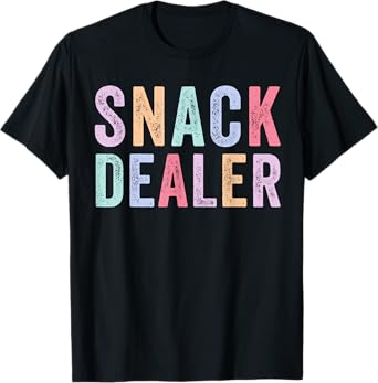 Snack Dealer Summer Camp Staff Daycare Worker Funny Colorful T-Shirt