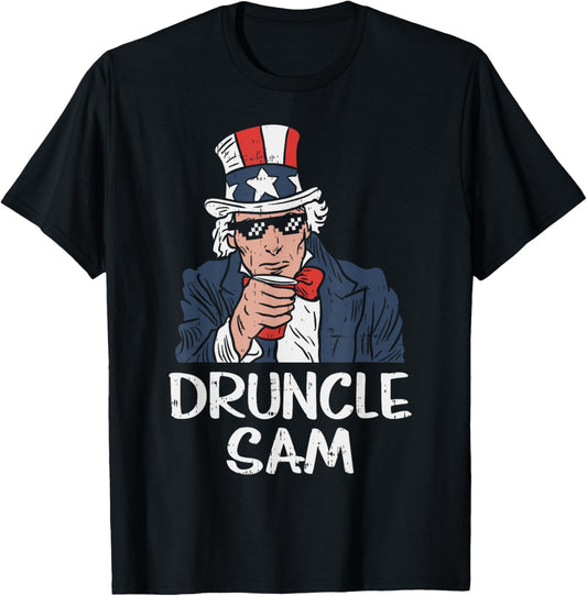 Druncle Sam Funny Uncle Sam Beer 4th Of July Party Drinking T-Shirt