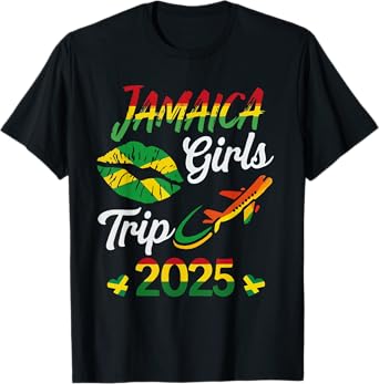 Womens Jamaica Girls Trip 2025 Summer Vacation Weekend Funny T-Shirt
