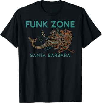 Funk Zone Santa Barbara Wine Drinking Mermaid T-Shirt