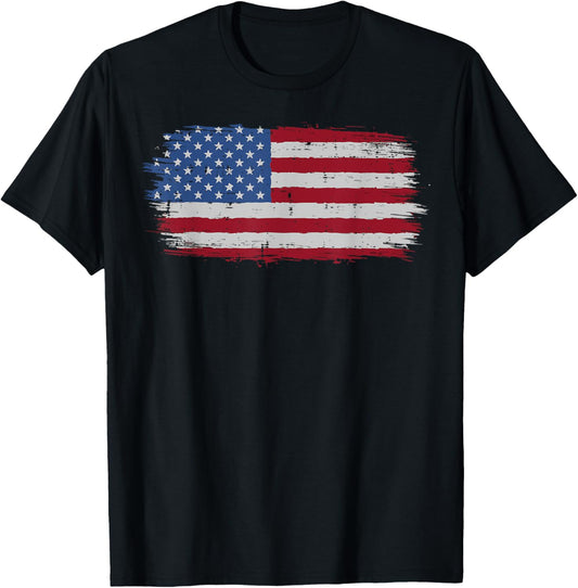Distressed American Flag Vintage 4th Of July Men Women Kid T-Shirt