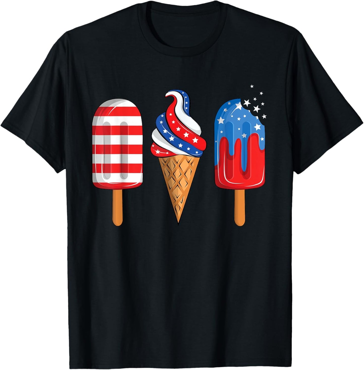 4th Of July Popsicle Red White Blue American Flag Patriotic T-Shirt