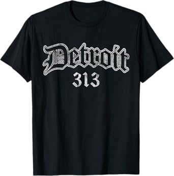 Vintage Detroit Michigan 313 T-Shirt