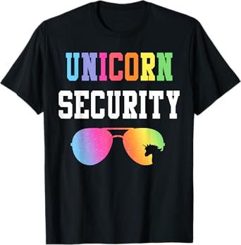 Family Birthday Unicorn Security Halloween Costume Dad Mom T-Shirt