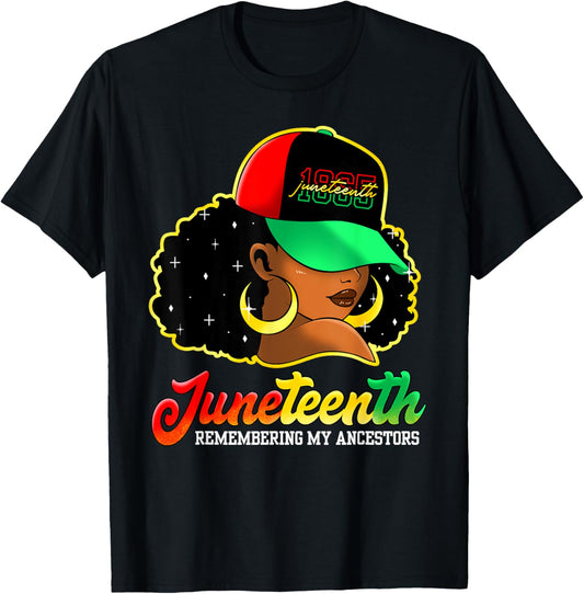 Juneteenth Black Woman 1865 Remembering My Ancestors T-Shirt