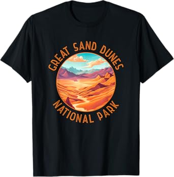 Great Sand Dunes National Park Art Distressed Circle T-Shirt