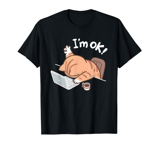 Funny Cat Graphic for Men Or Women Work from Home T-Shirt