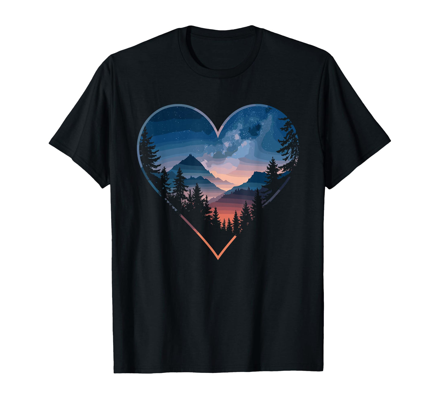 Mountain Heart Forest Nature Wildlife T-Shirt